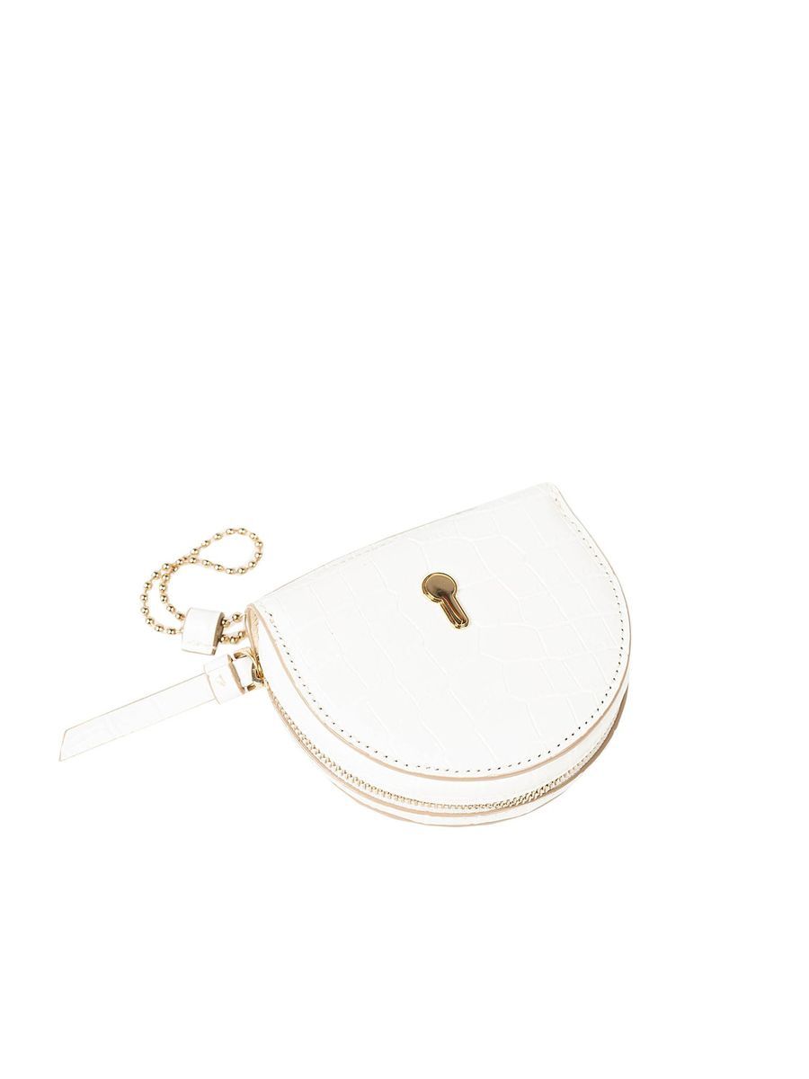 Minimalistische Halbmond-Clutch mit Kette