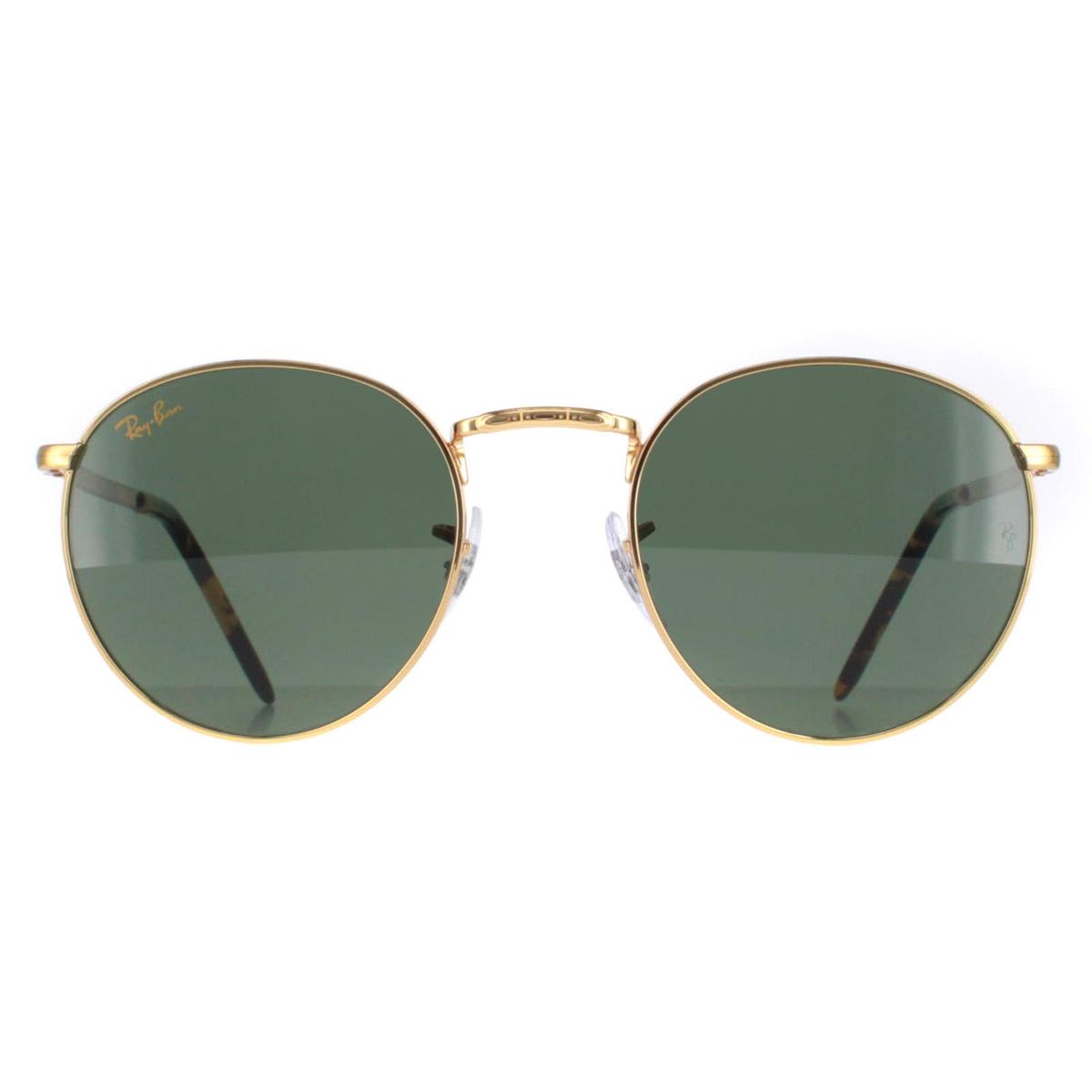 Runde Metall-Sonnenbrille mit grünen Gläsern