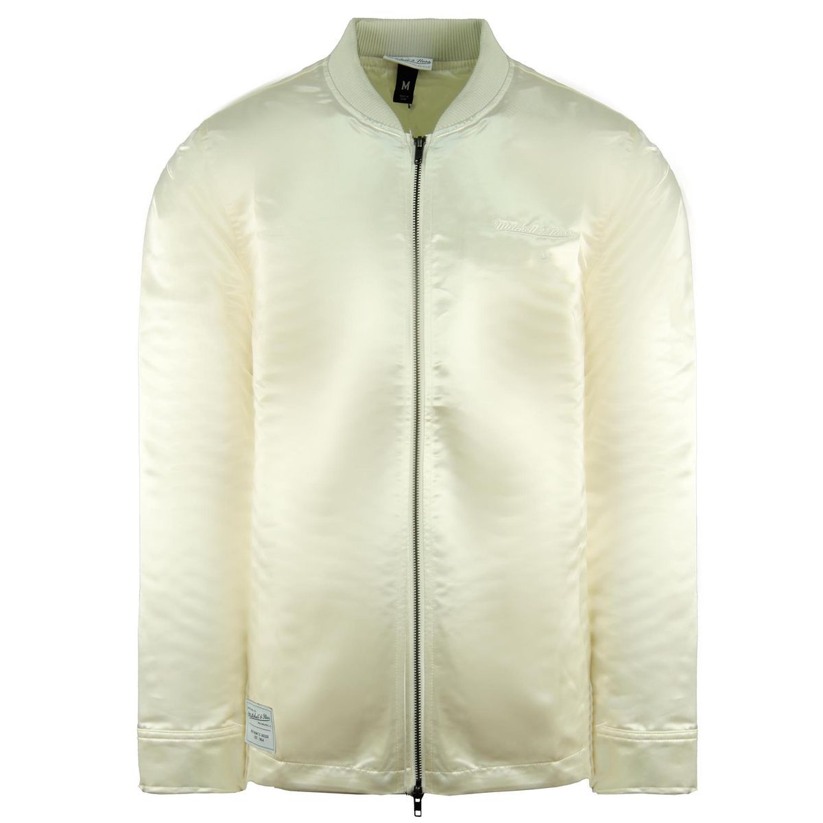 Creme Satin Bomberjacke