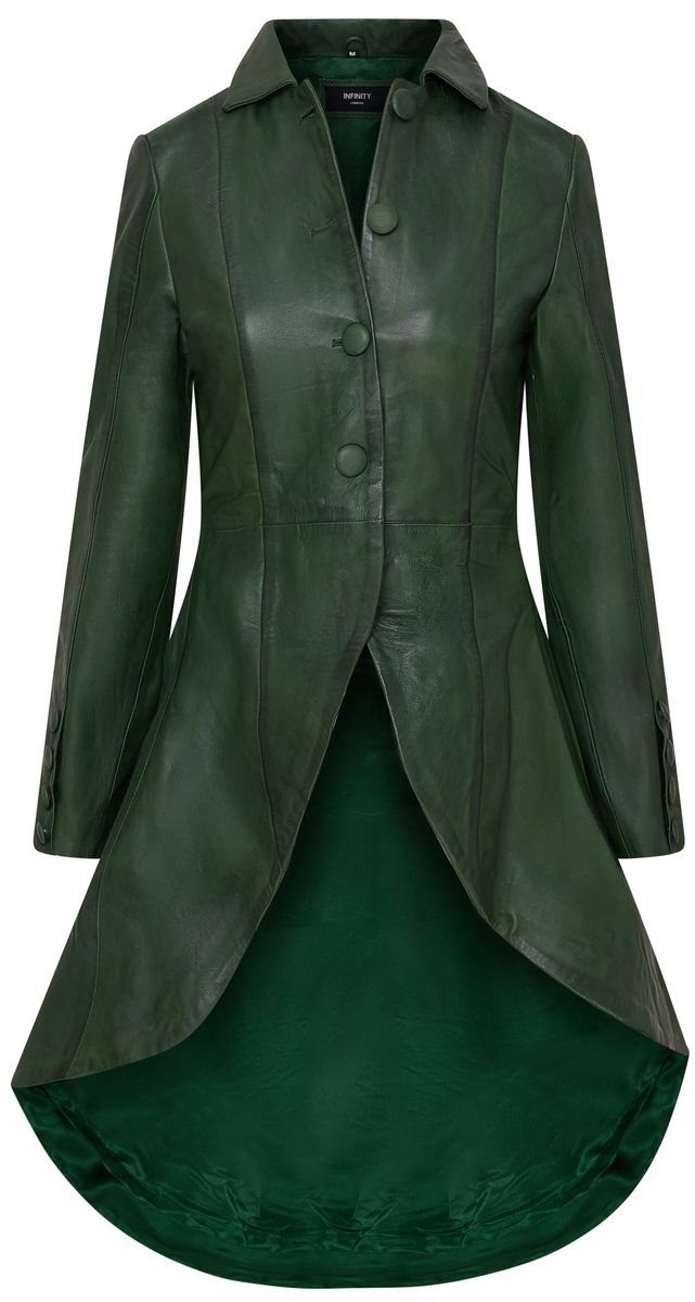Viktorianischer High-Low Ledermantel