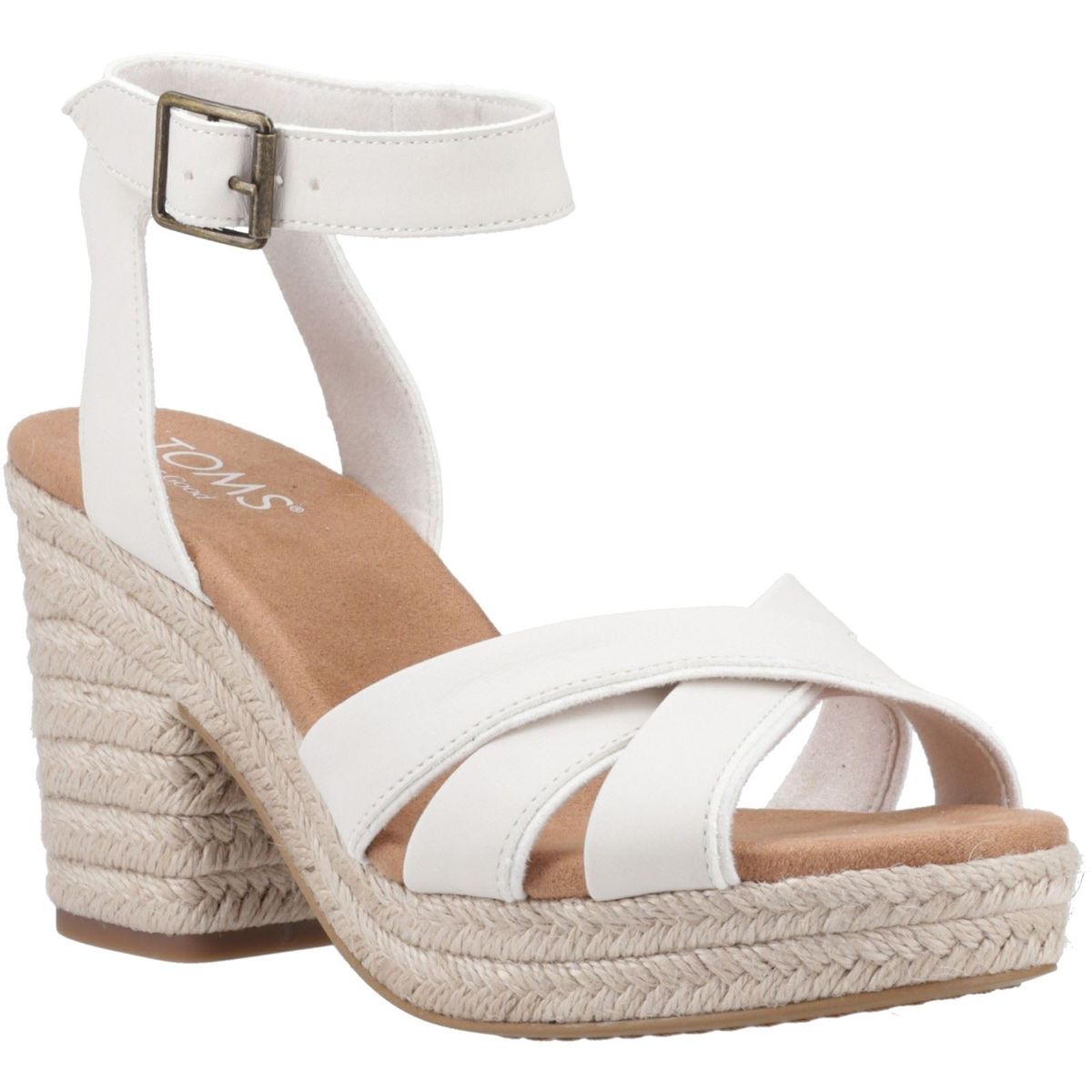 TOMS Majorca Strappy Damen Sandalen aus hellem Sandleder