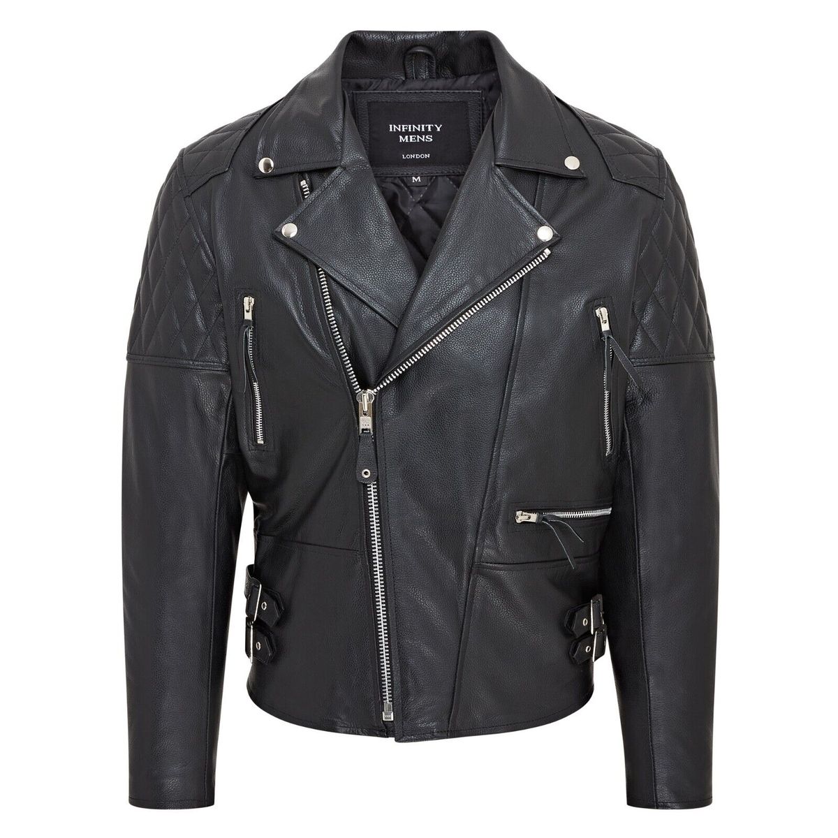 Weiße Brando Bikerjacke aus Leder