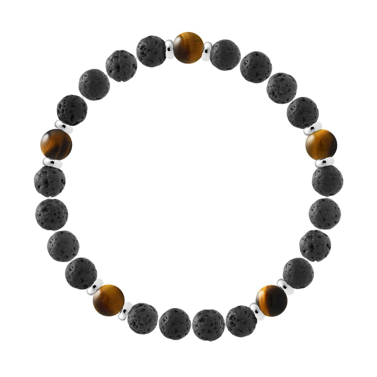 Lavastein Armband mit Tigerauge