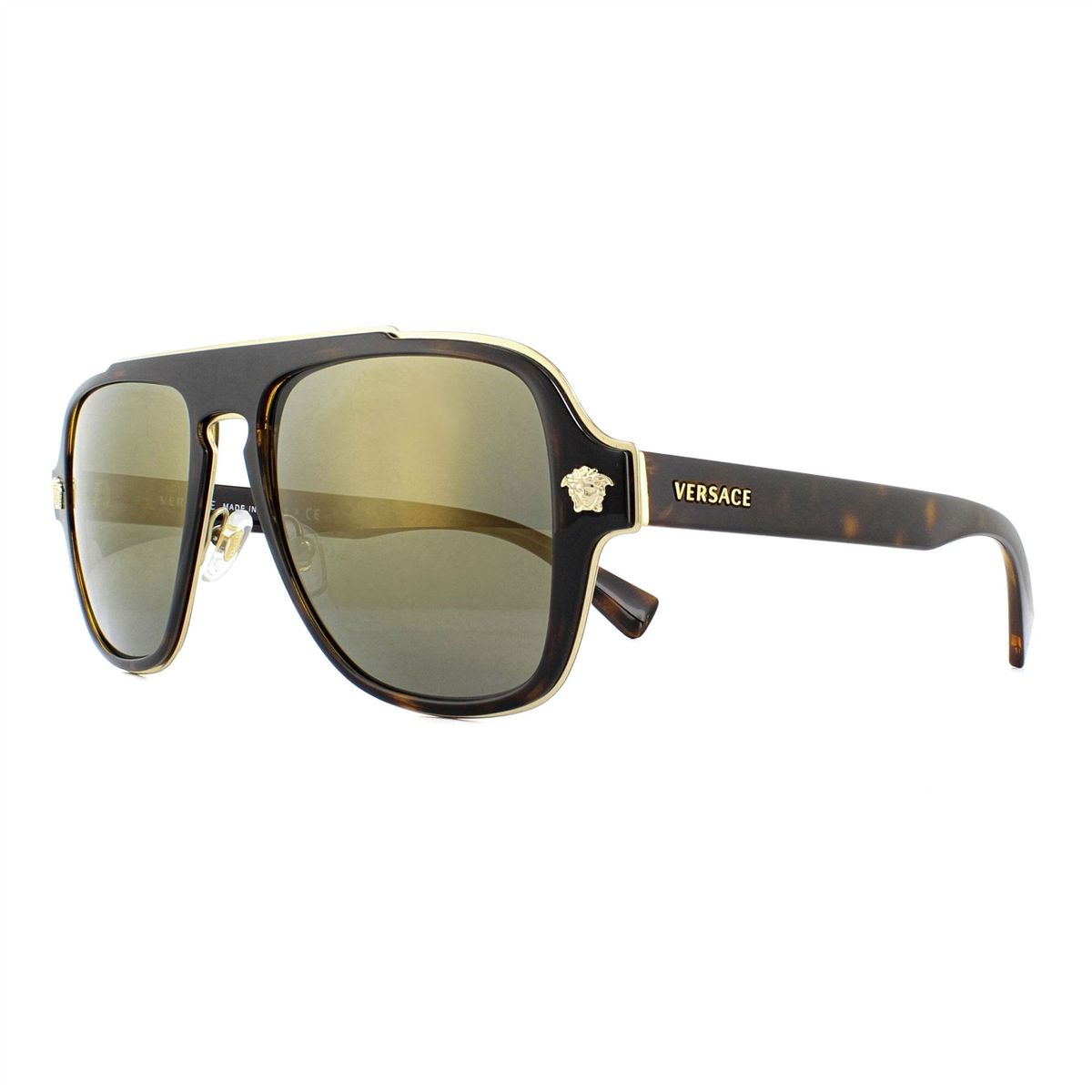 Quadratische Piloten-Sonnenbrille mit Medusa-Logo