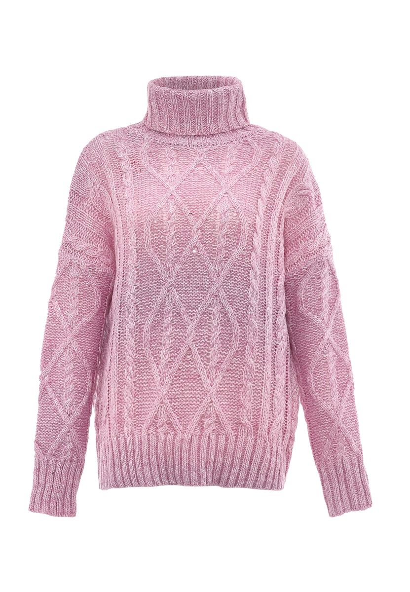 Mymo Rollkragenpullover Damen rosa rosa