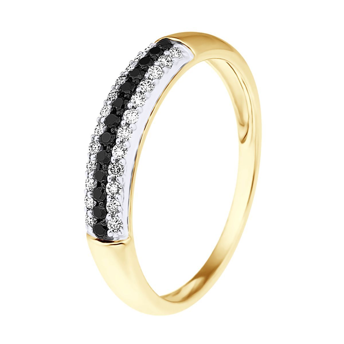 Ring mit schwarzen und weißen Diamanten