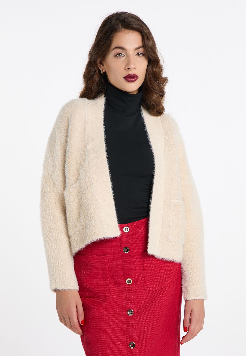 Kurzer Cardigan mit Metallic-Glanz