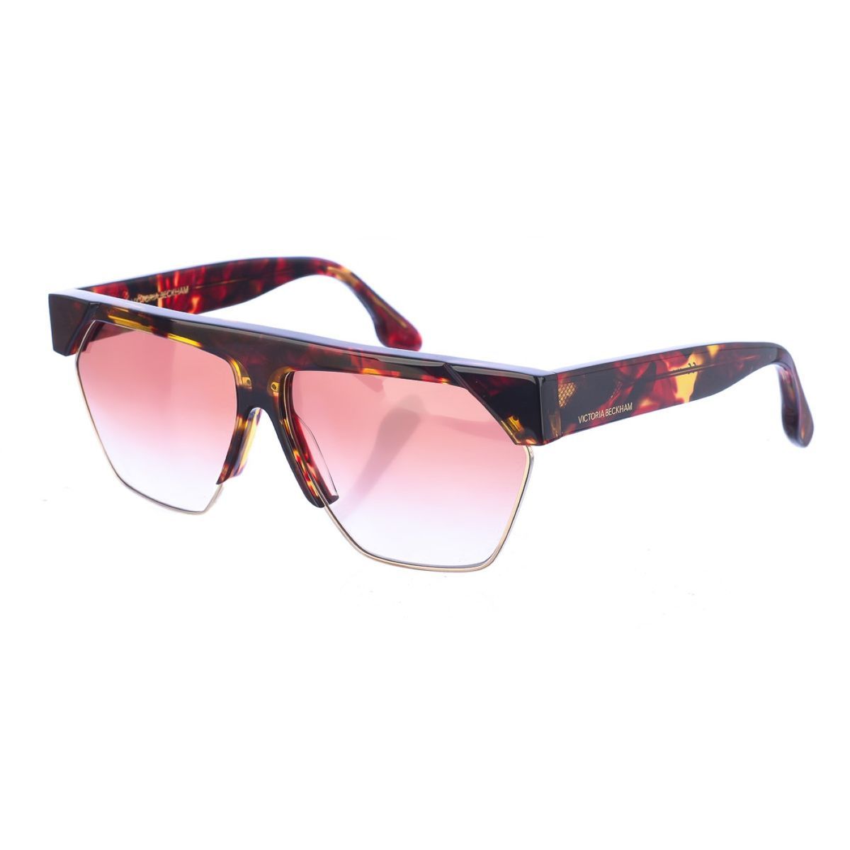Rechteckige Acetat-Sonnenbrille mit flachem Oberteil