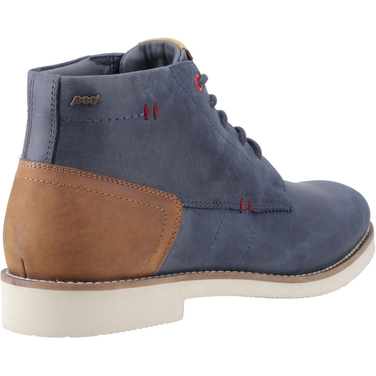 Leder-Chukka-Boots mit Kontrast-Ferse