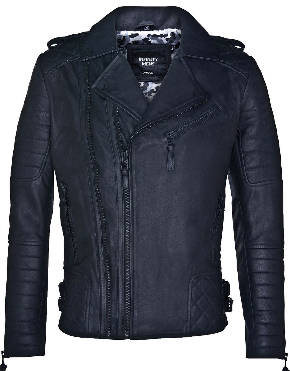 Gesteppte asymmetrische rote Lederjacke im Biker-Stil