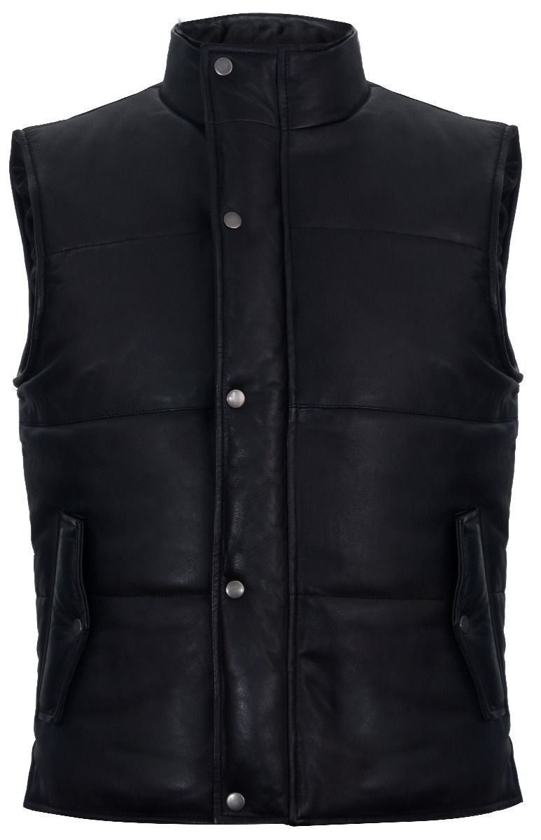 Leder Gesteppte Pufferweste