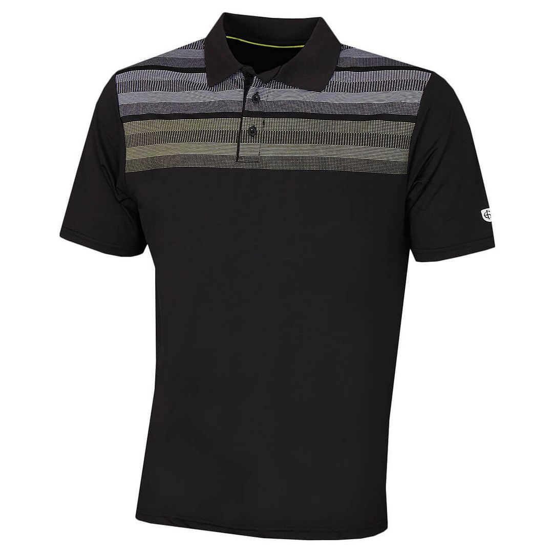 Schwarzes Herren Poloshirt mit Matrixprint