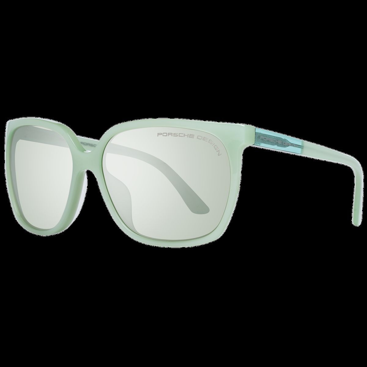 Quadratische olivgrüne Sonnenbrille mit Spiegel