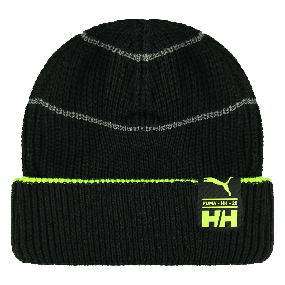 Schwarze Strickmütze mit Logo-Patch