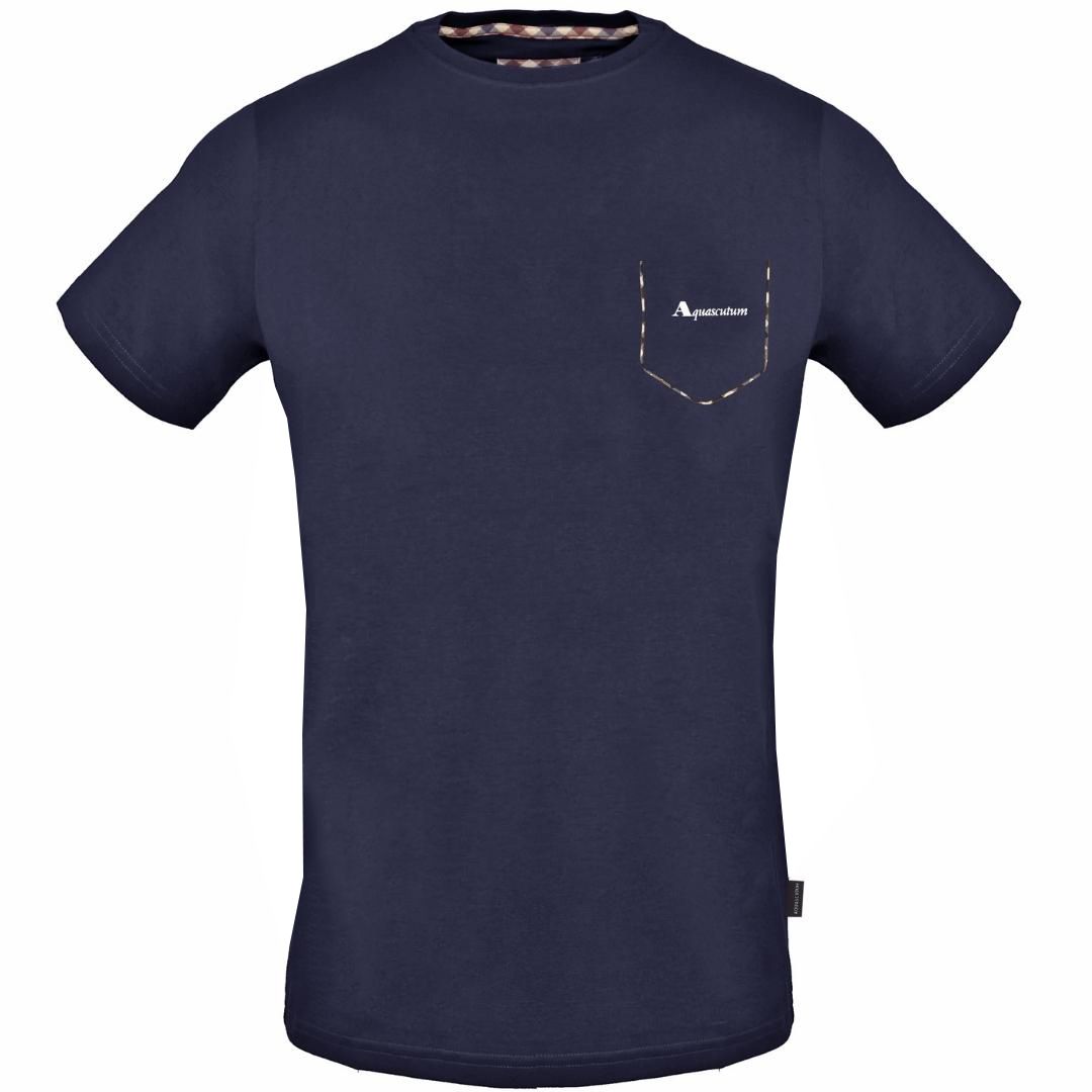 Herren Marineblaues T-Shirt mit Rundhalsausschnitt