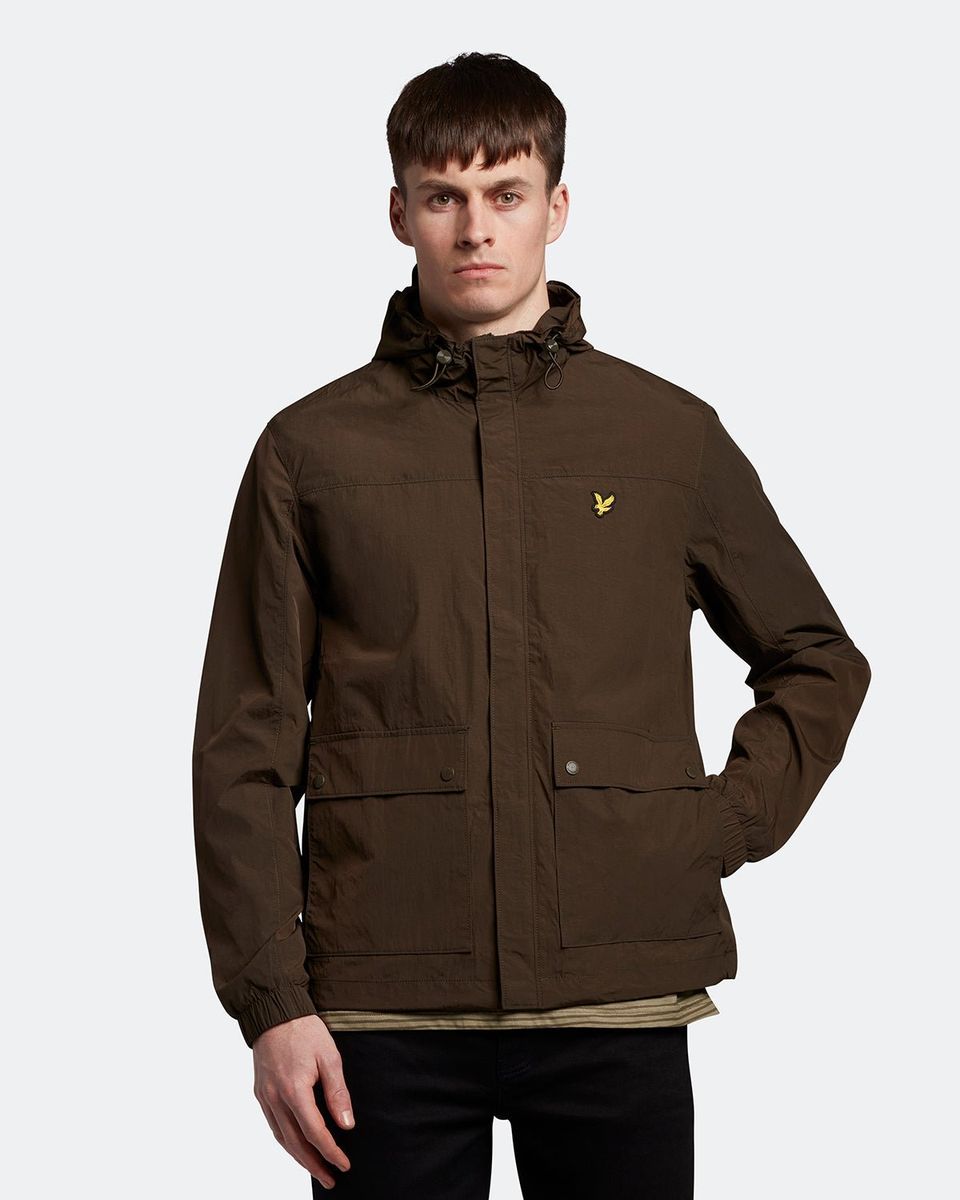 Braune Field Jacke mit Kapuze und Taschen