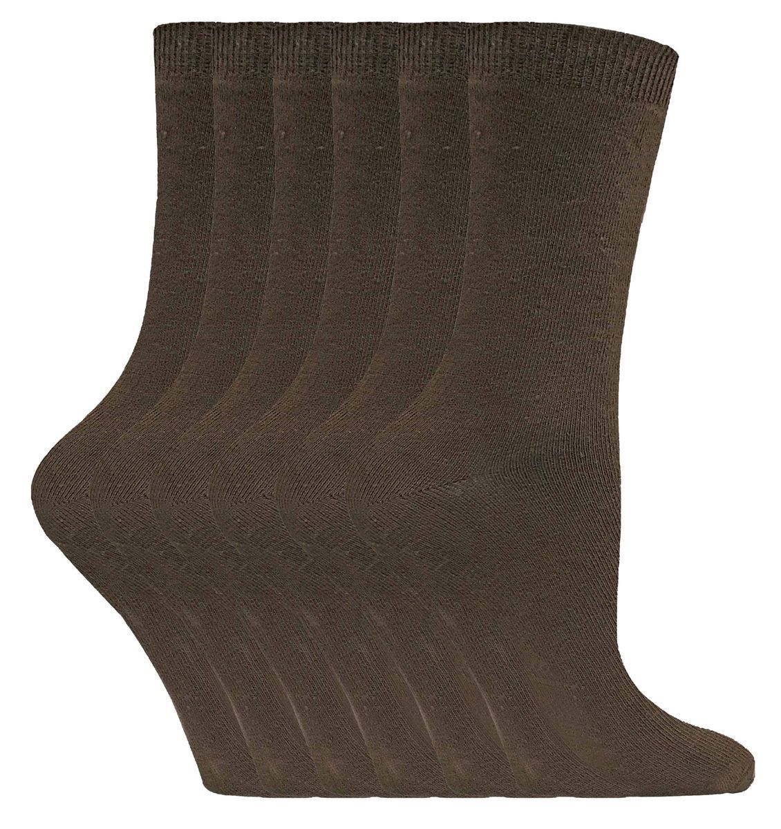 Sock Snob - 6 Paar Damen Socken aus einfarbiger Baumwolle