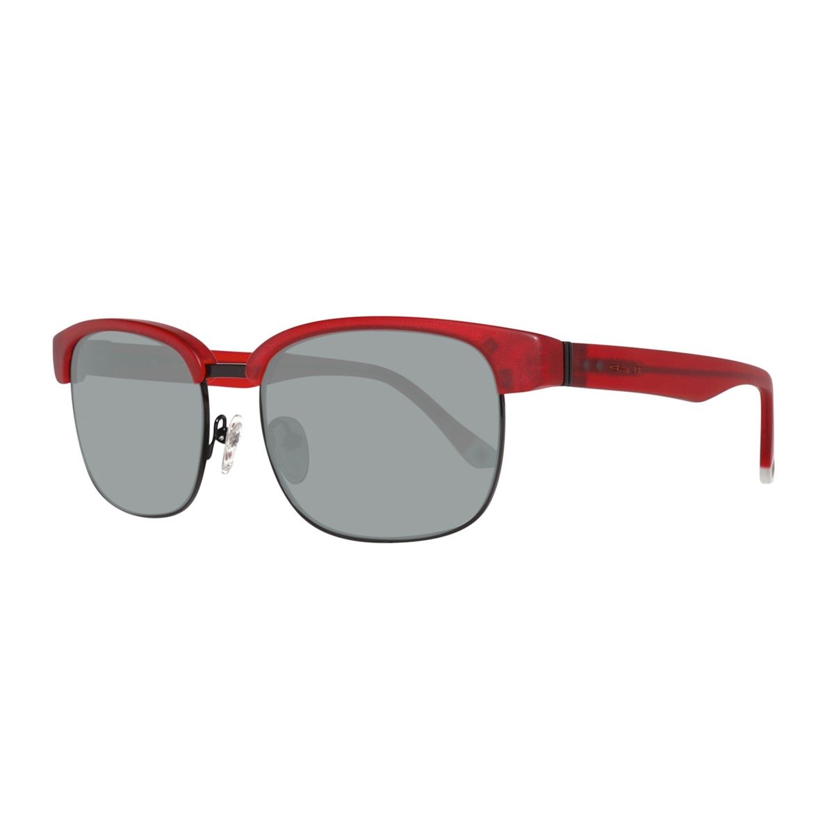 Rote rechteckige Vollrand-Sonnenbrille
