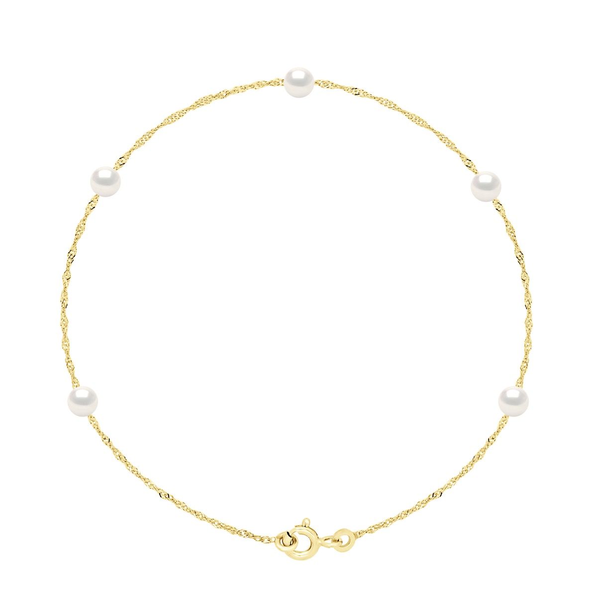 Elegantes Perlenarmband mit Singapurkette