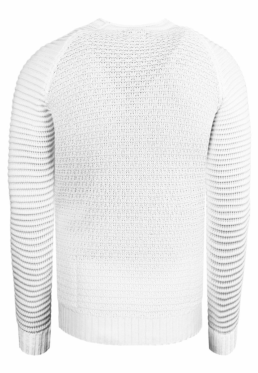 Strukturierter Raglan-Strickpullover