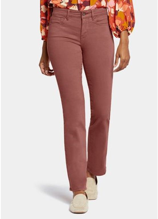 Jeans mit geradem Bein in braunem Denim