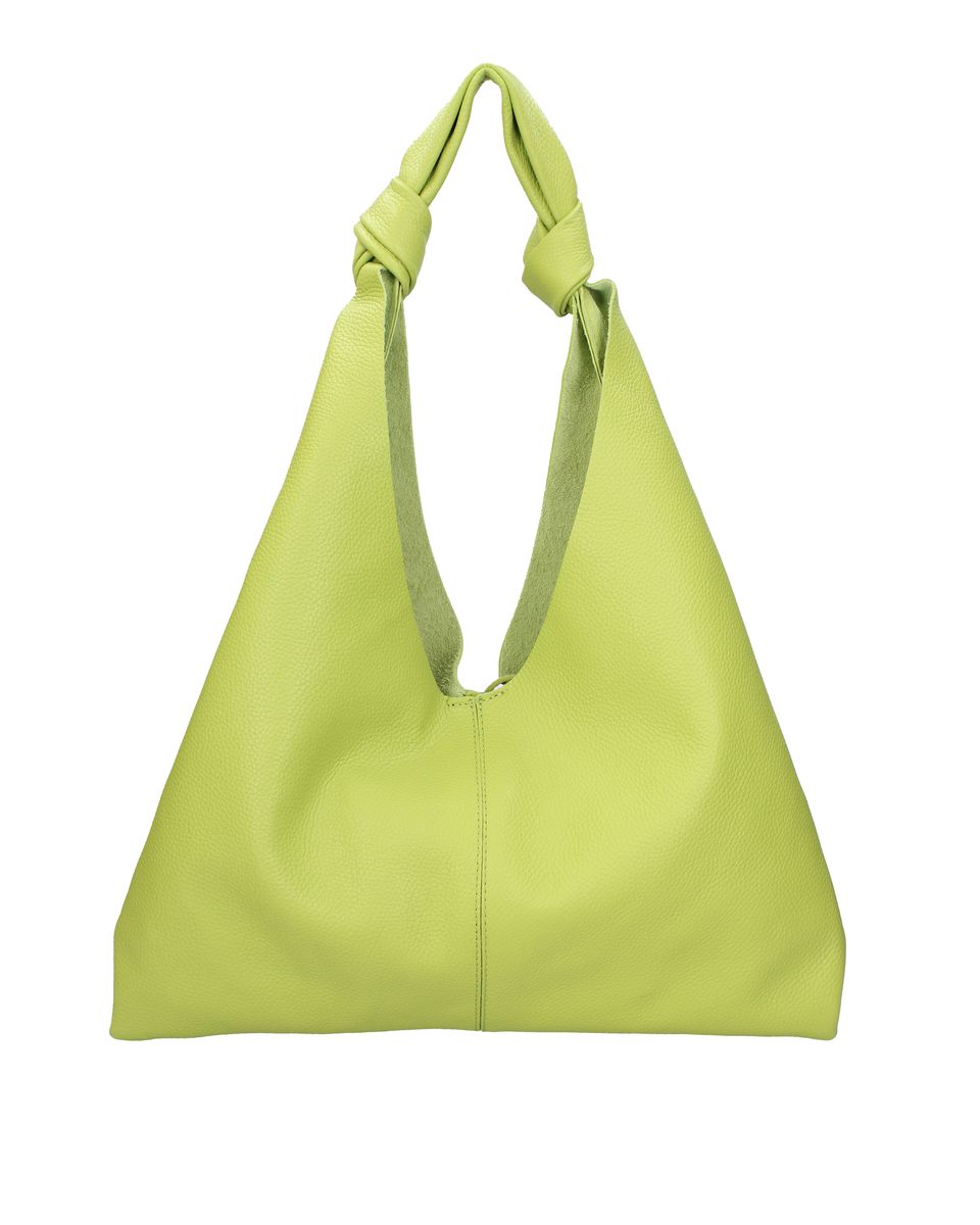 Grüne Hobo-Tasche aus Leder mit Knotengriff