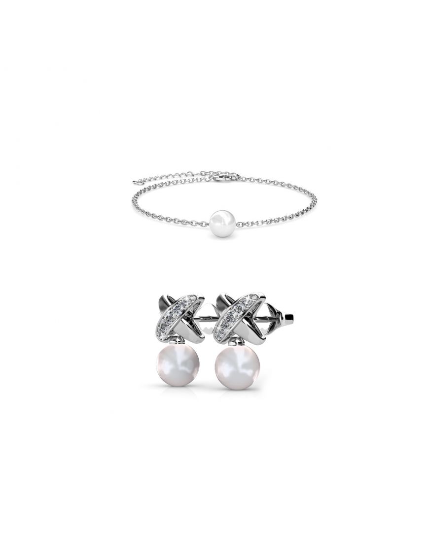 Perlen- und Kristallschmuckset