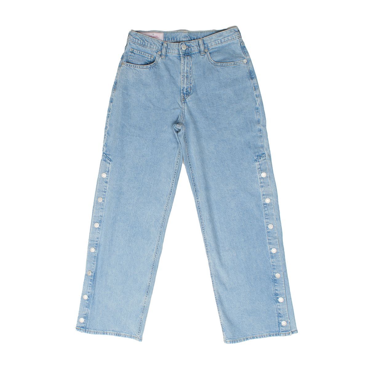 Weitbeinige Jeans mit Knöpfen