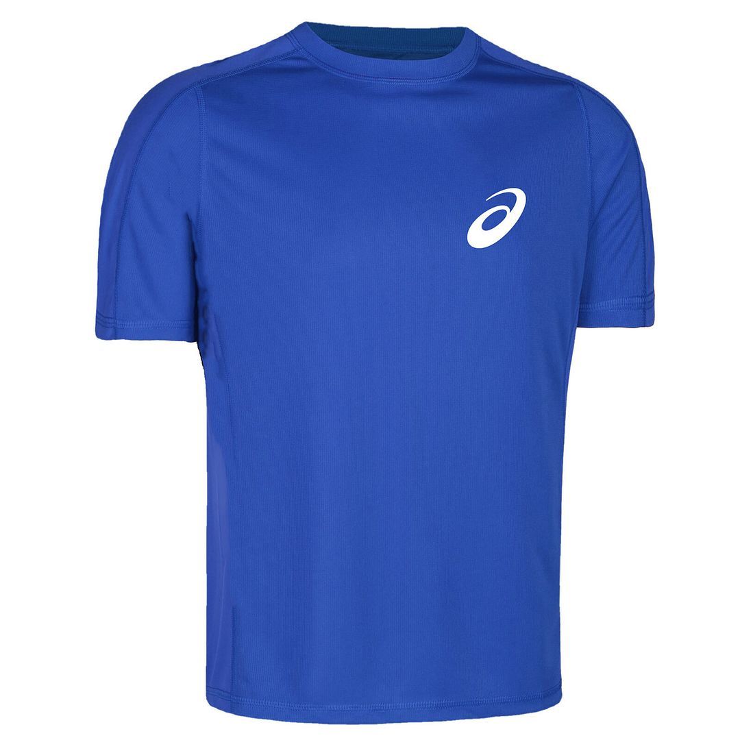 Herren Blaues Kurzarm-Logo-T-Shirt