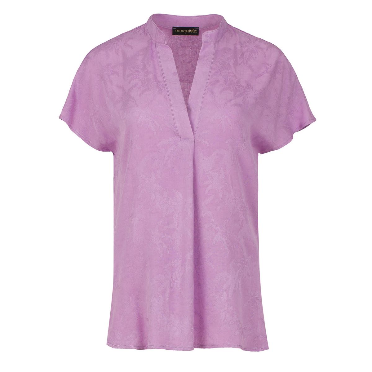 Jacquard Top mit Mandarinkragen