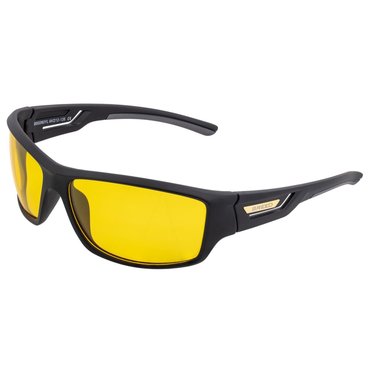 Unisex Sport-Sonnenbrille mit gelben Gläsern