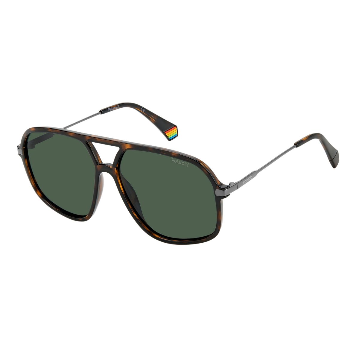 Schwarze Pilotenbrille mit Metallbügeln