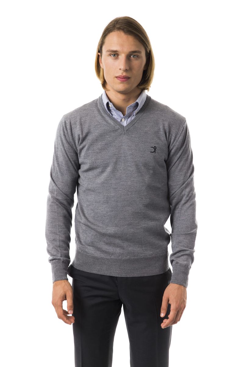 Herren Feiner Merino Wollpullover mit V-Ausschnitt