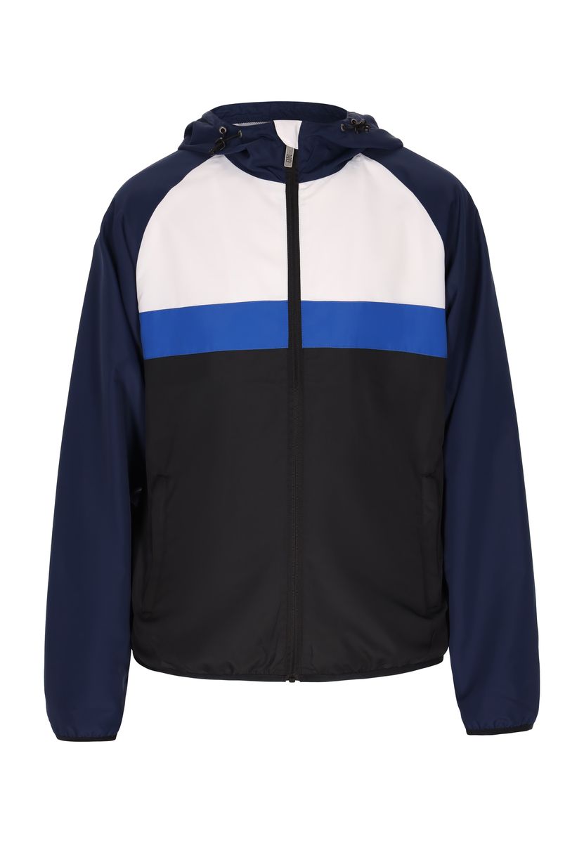 Farbblock Windbreaker Jacke mit Kapuze