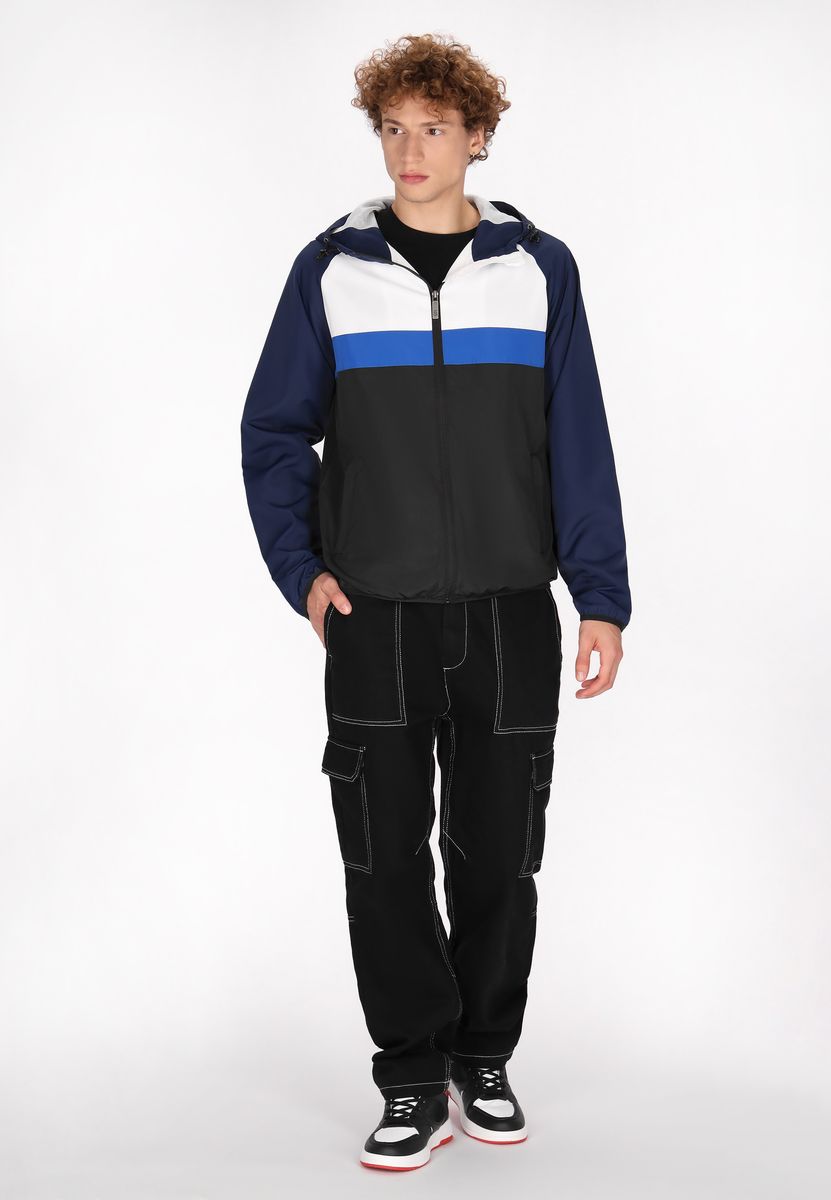 Leichte Anorak-Jacke mit Farbblock-Design