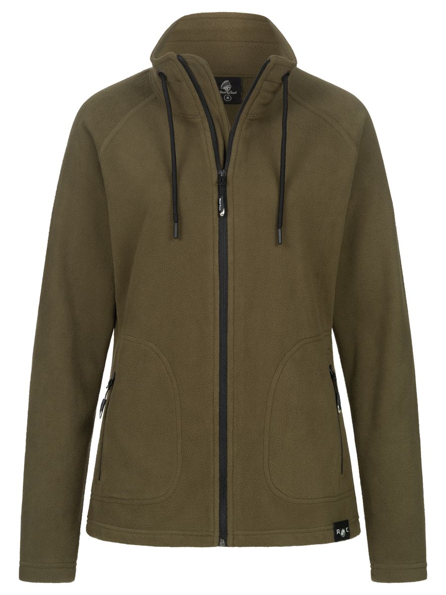 Bequeme Fleecejacke mit Kontrastbesatz