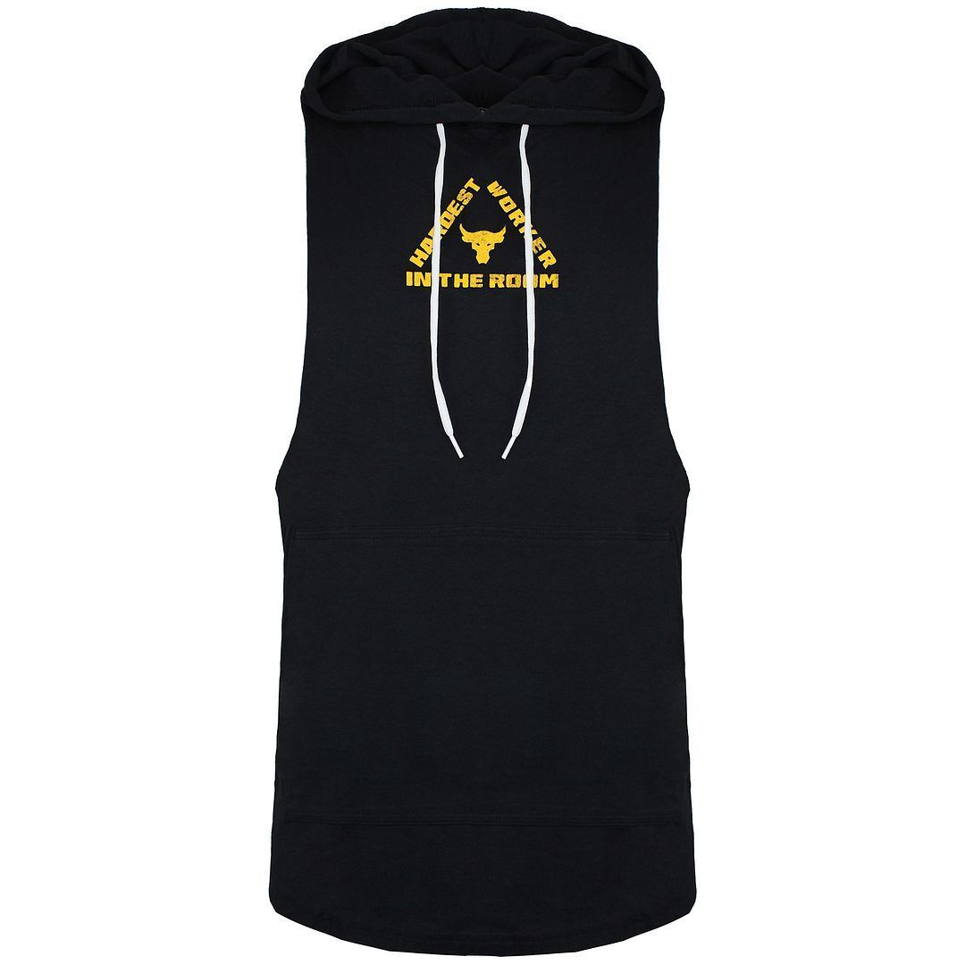 Under Armour Project Rock Mens Black ärmellose Hoodie