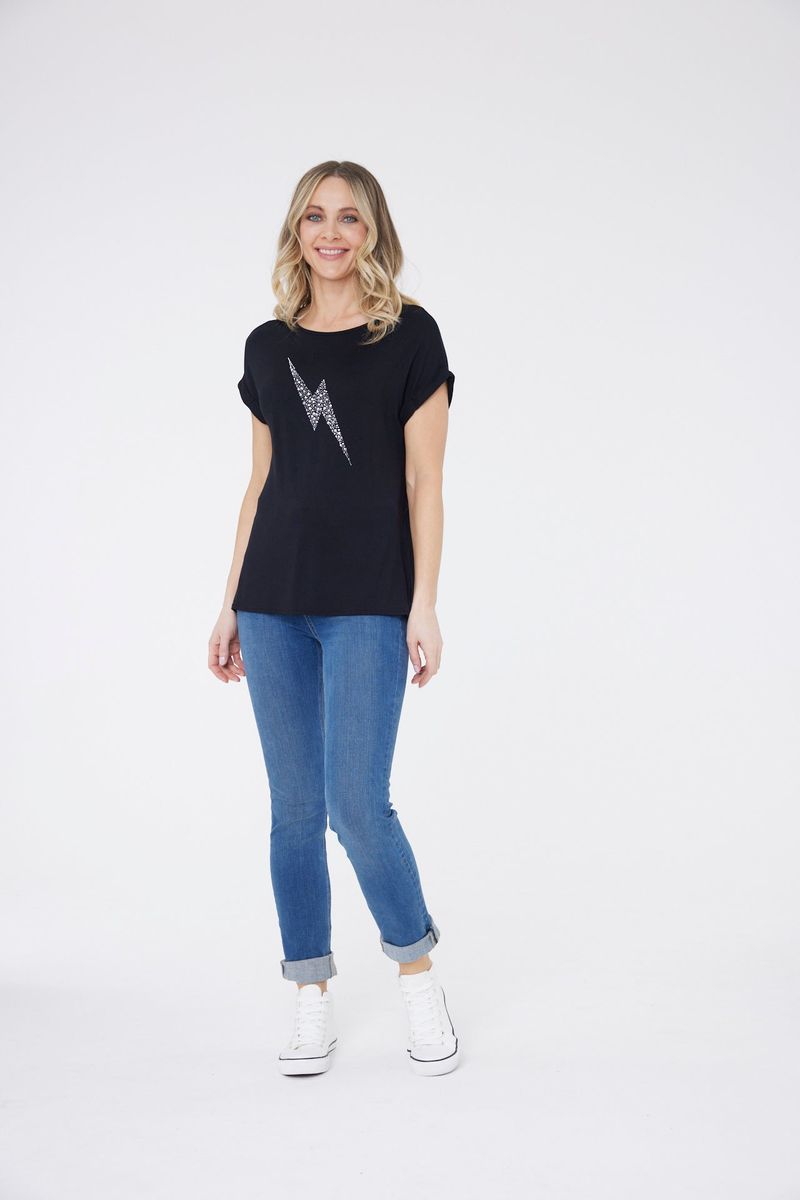 T-Shirt mit Blitz-Grafik