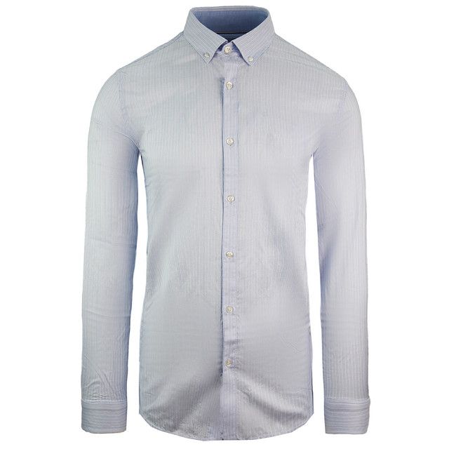 Lacoste Slim Fit Oxford Mens Hellblau gewebtes Hemd