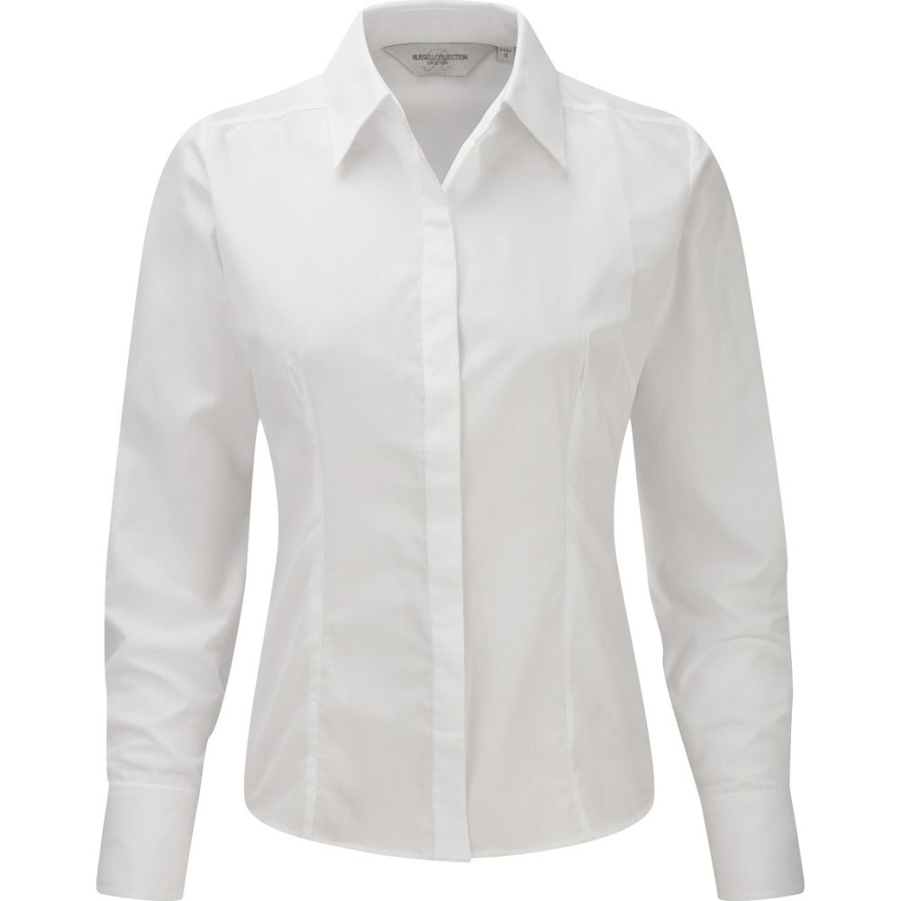 Damen Langarm Popeline Bluse