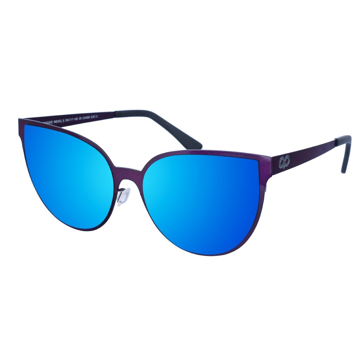 Cat-Eye Sonnenbrille mit blauen Spiegelgläsern