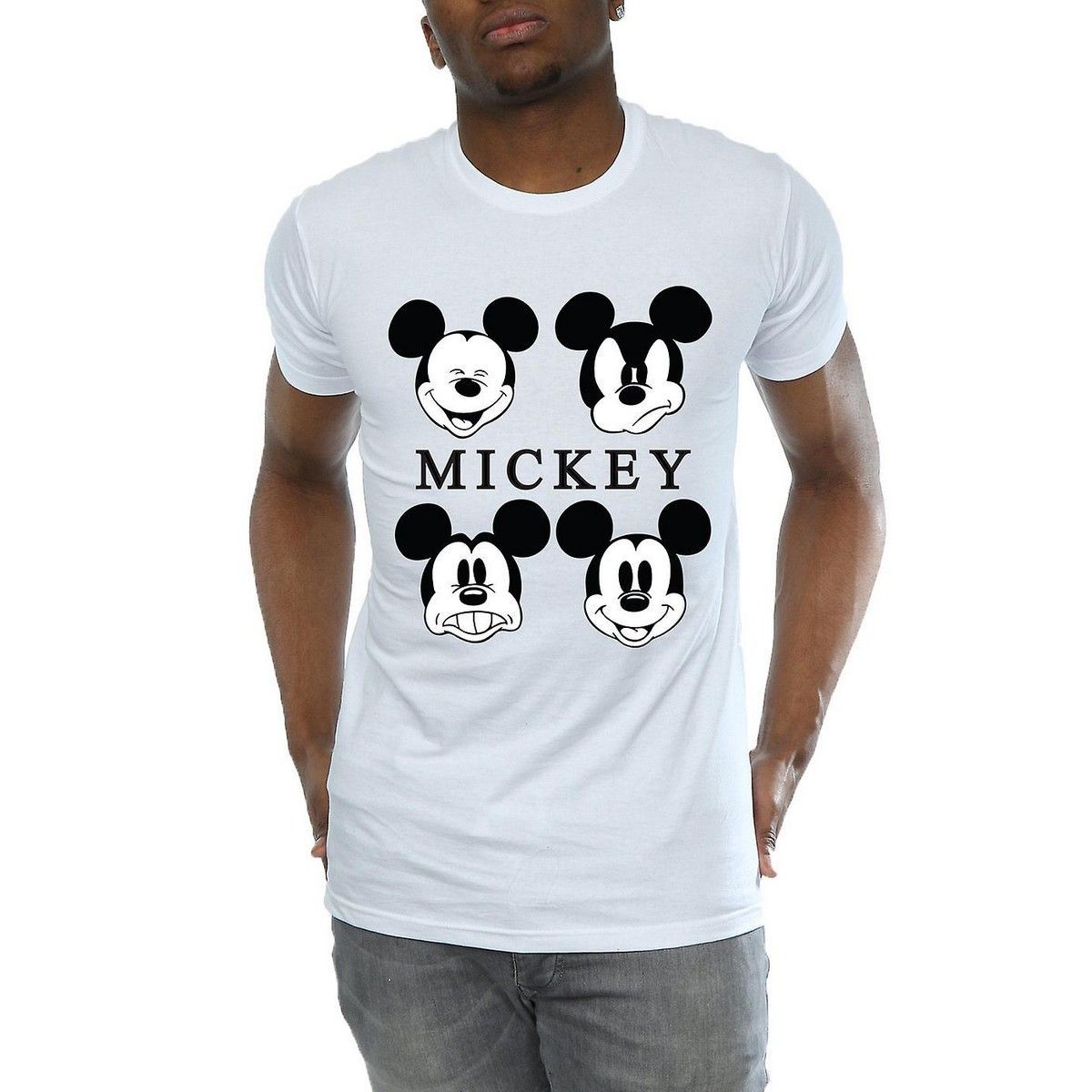 Herren Mickey Mouse Gesichter T-Shirt