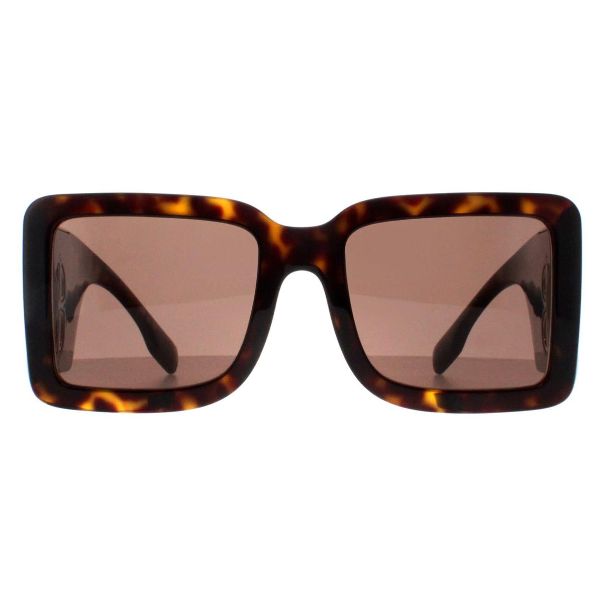 Rechteckige Schildpatt Sonnenbrille