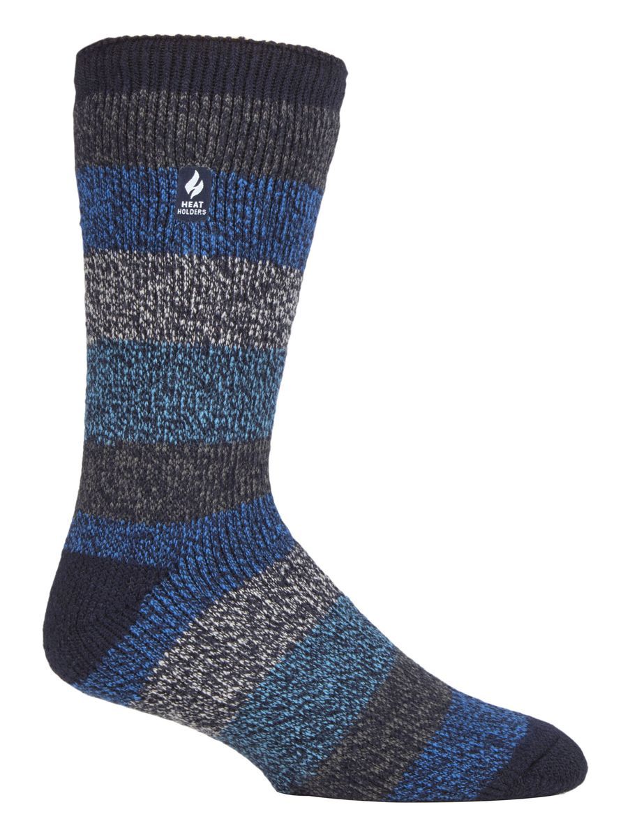 Wärmehalter - Herren extra dicke Thermosocken für den Winter | Warme flauschige Fleece isolierte Socken | Geschenke für Männer - Marineblau / Petrol (Milan)