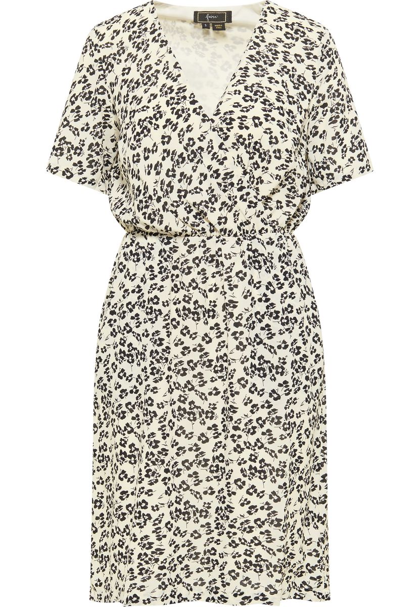 Geblümtes V-Ausschnitt Midikleid