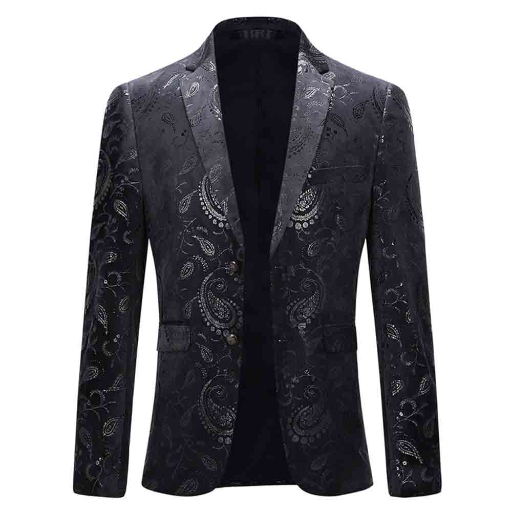 Elegantes schwarzes Blazer mit Blumenmuster