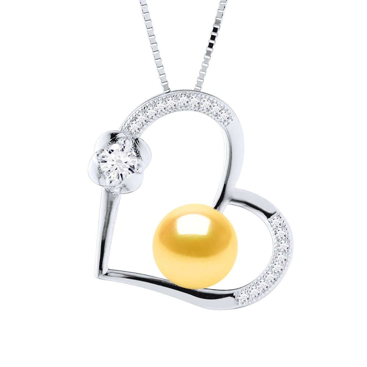 Herzanhänger mit goldener Perle