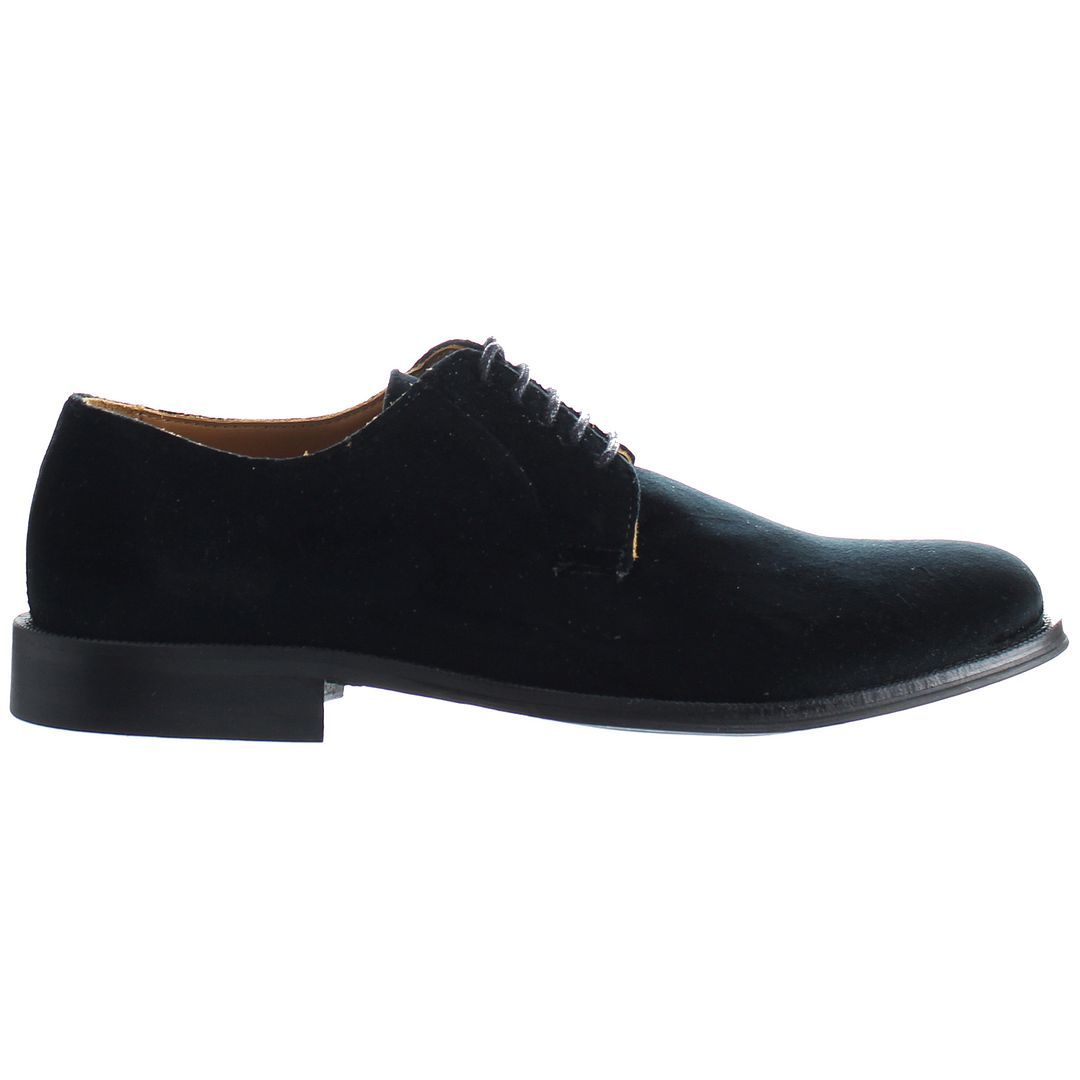 Schwarze Derby Schuhe aus Samt für Herren