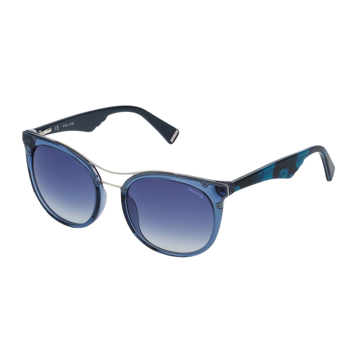 Blaue Cat-Eye-Sonnenbrille aus Acetat