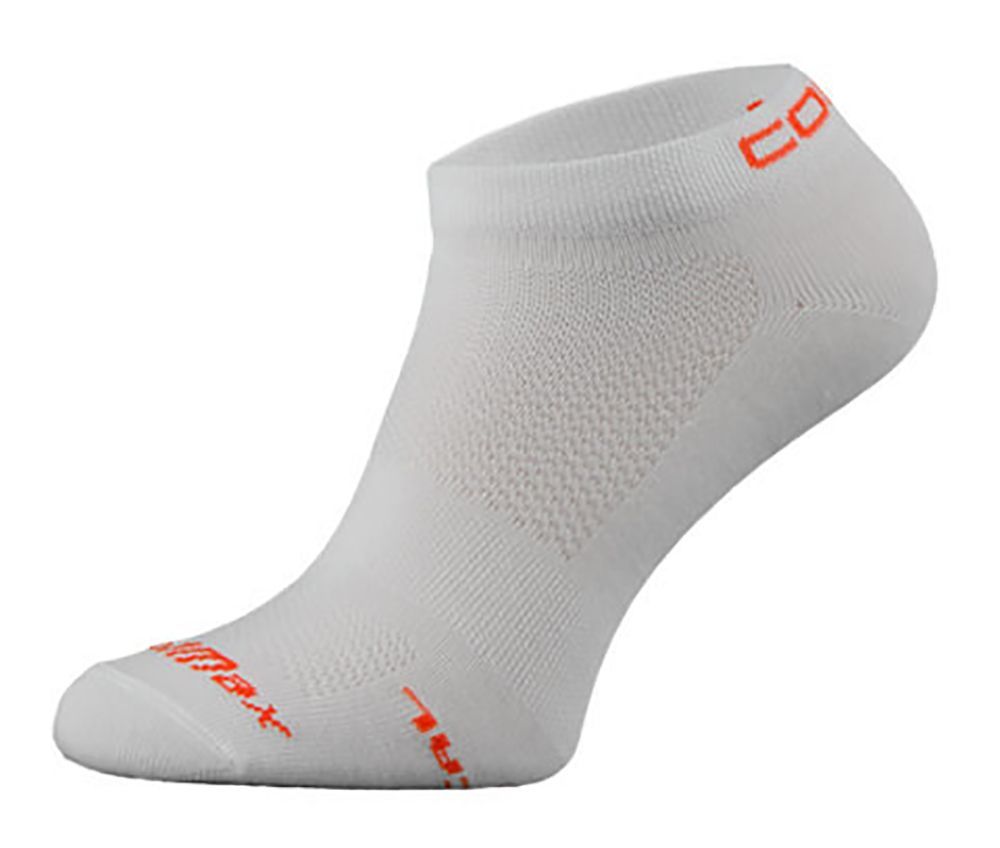 COMODO - Compressport Chaussettes Running | Basses | Coolmax | Renforcées - Blanc